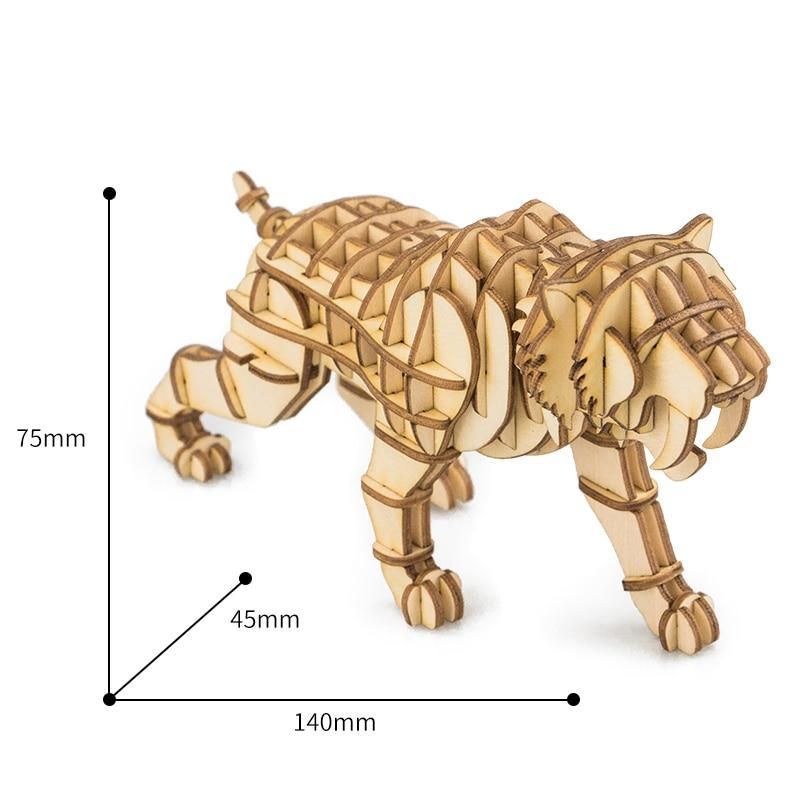 Saber Toothed Tiger 3D Wooden Puzzle - Block Center