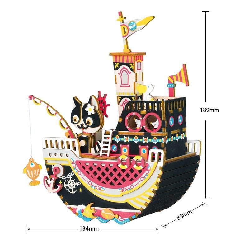 Fishing Kitty Wooden Puzzle - Block Center