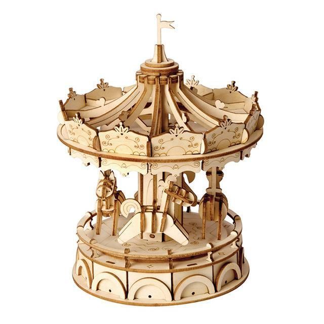 Merry-Go-Round 3D Wooden Puzzle - Block Center