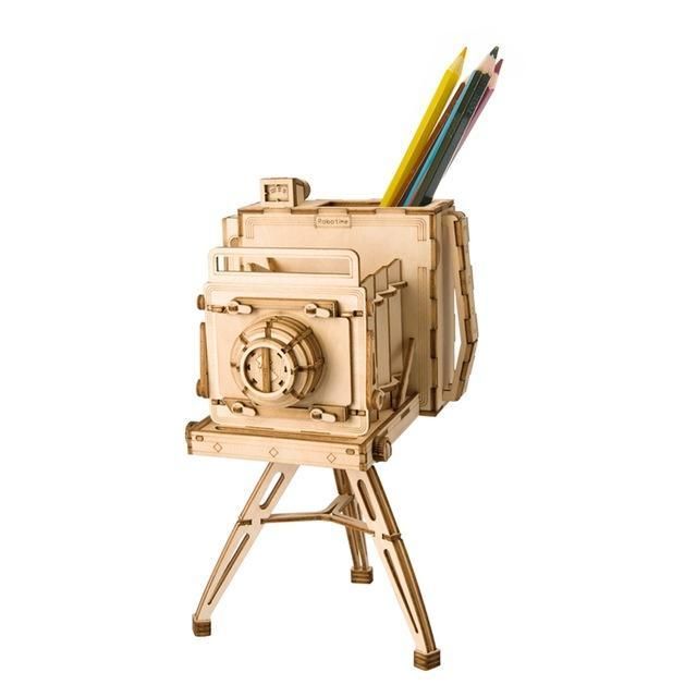 Vintage Camera 3D Wooden Puzzle - Block Center