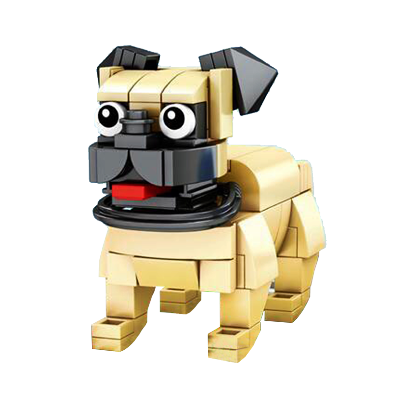 Happy Little Pug - Block Center