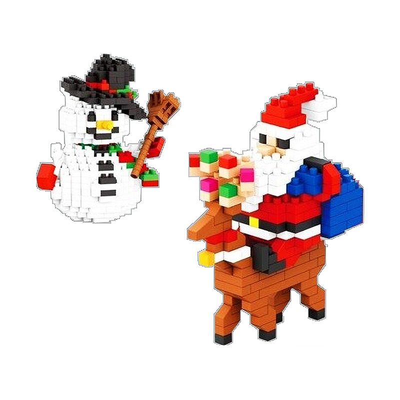 Cute Frosty and Santa Duo Set - Block Center