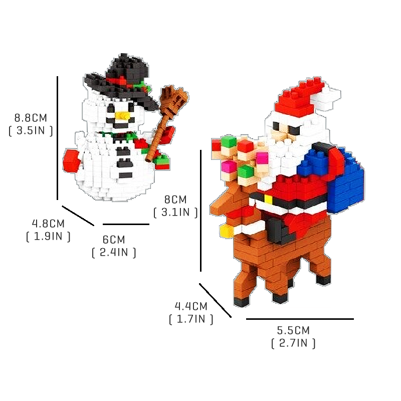 Cute Frosty and Santa Duo Set - Block Center