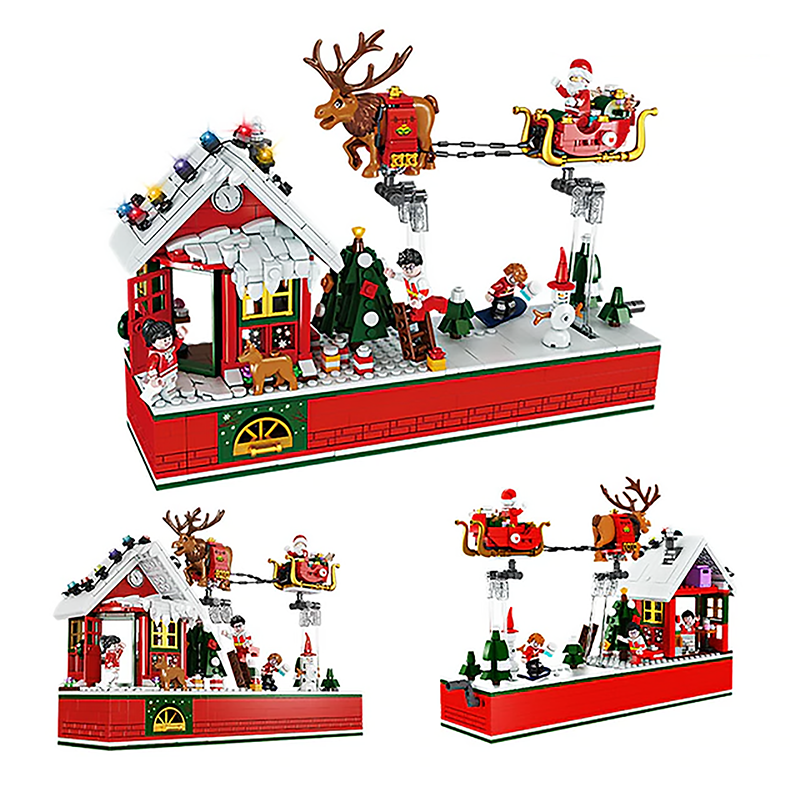 Santa's Christmas Chimney House - Block Center