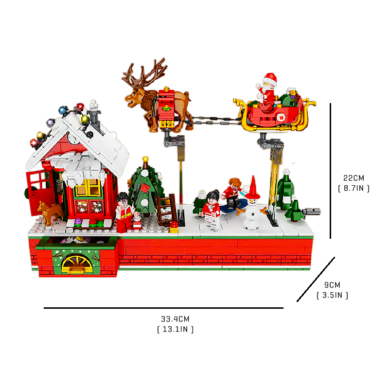 Santa's Christmas Chimney House - Block Center