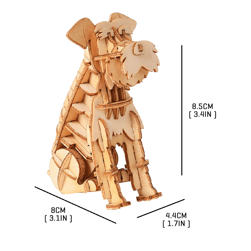 Wooden Schnauzer Puzzle - Block Center