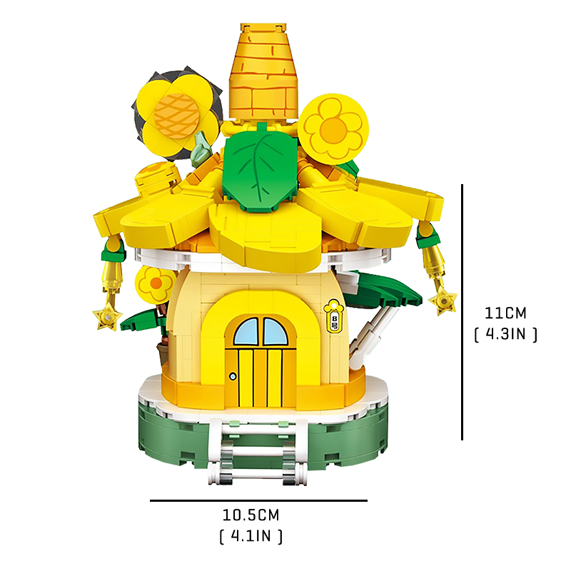 Tiny Sunny Sunflower House - Block Center