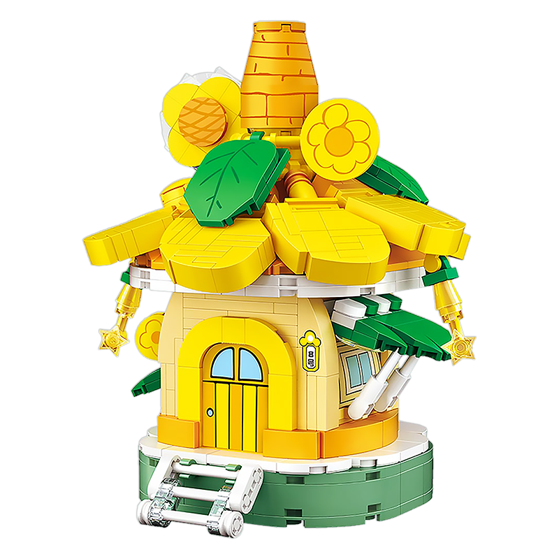 Tiny Sunny Sunflower House - Block Center