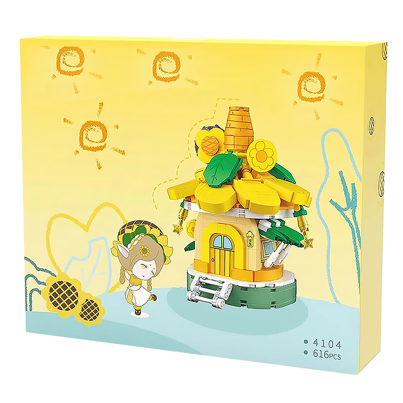 Tiny Sunny Sunflower House - Block Center