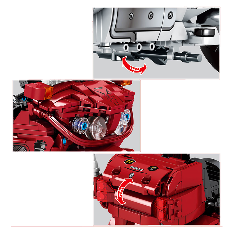 Red Touring Motorcycle - Block Center