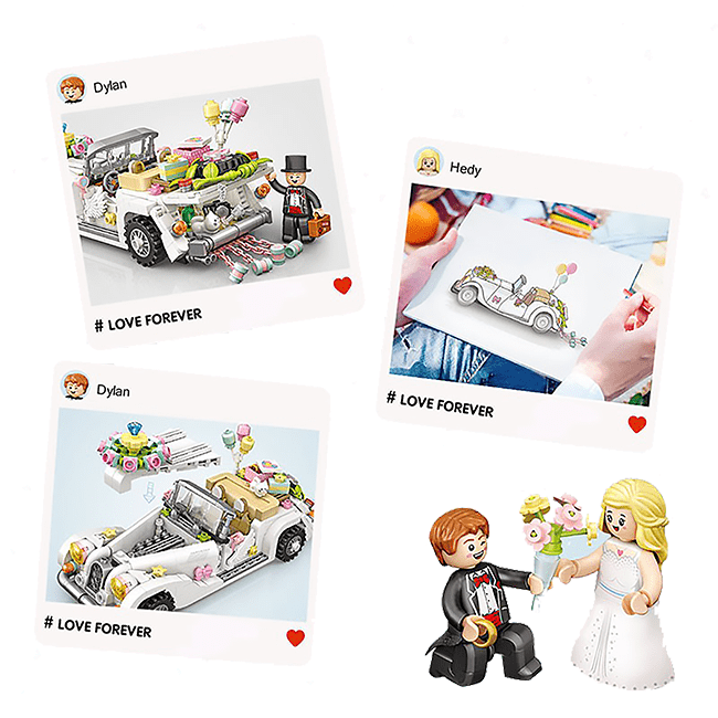 Lovers Wedding Car - Block Center