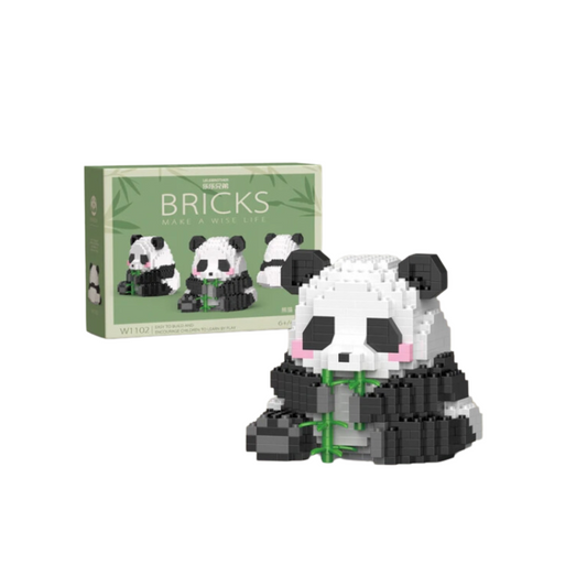 Panda eating Bamboo Building Set