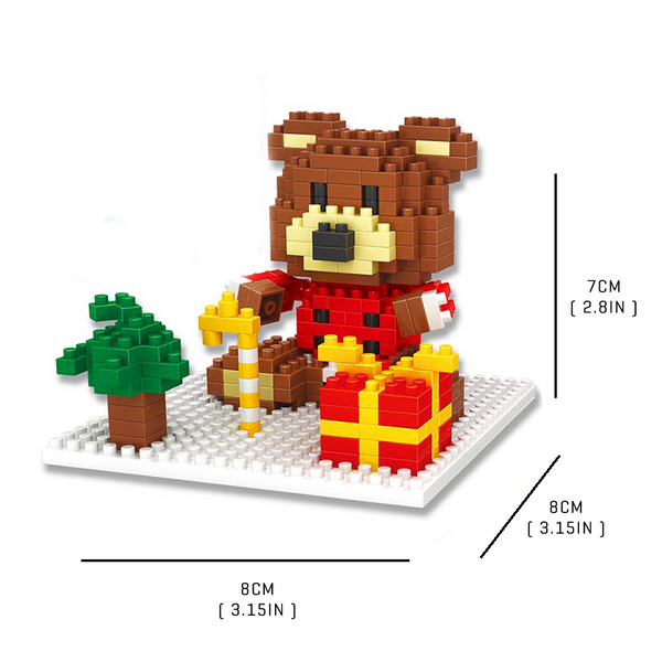 Cute Christmas Bear |  3d puzzle | nano blocks | brickcenter.myshopify.com