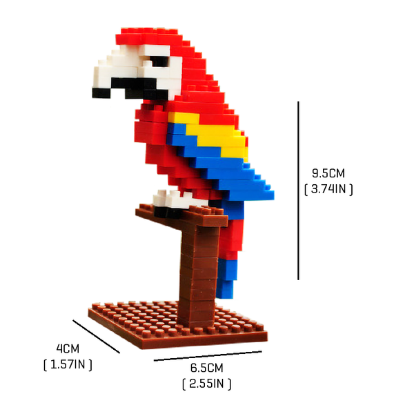 Little Scarlet Macaw |  3d puzzle | nano blocks | brickcenter.myshopify.com