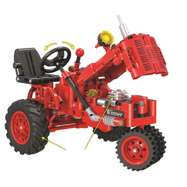 Classical Red Tractor |  3d puzzle | nano blocks | brickcenter.myshopify.com