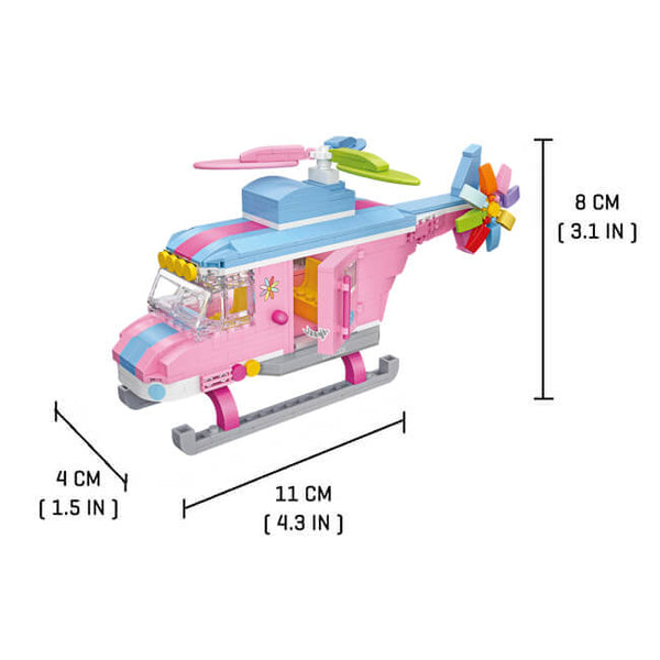 Pink Helicopter |  3d puzzle | nano blocks | brickcenter.myshopify.com