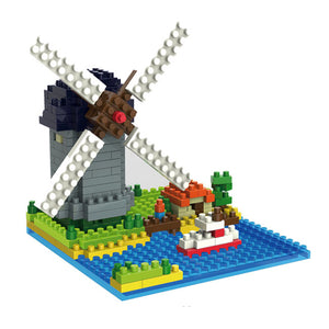 Molen Kinderdijk-Elshout (De Dutch) Nano Blocks Set |  3d puzzle | nano blocks | brickcenter.myshopify.com