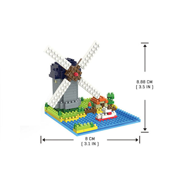 Molen Kinderdijk-Elshout (De Dutch) Nano Blocks Set |  3d puzzle | nano blocks | brickcenter.myshopify.com