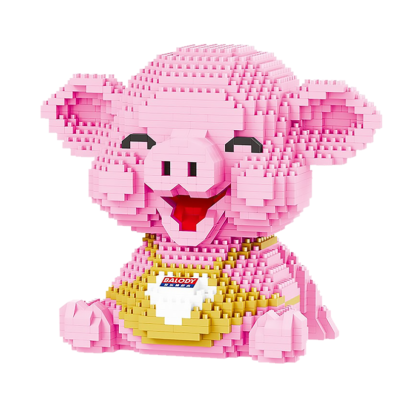 Smiling Pig |  3d puzzle | nano blocks | brickcenter.myshopify.com