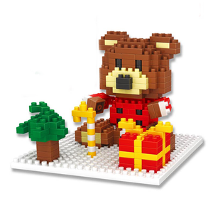 Cute Christmas Bear |  3d puzzle | nano blocks | brickcenter.myshopify.com