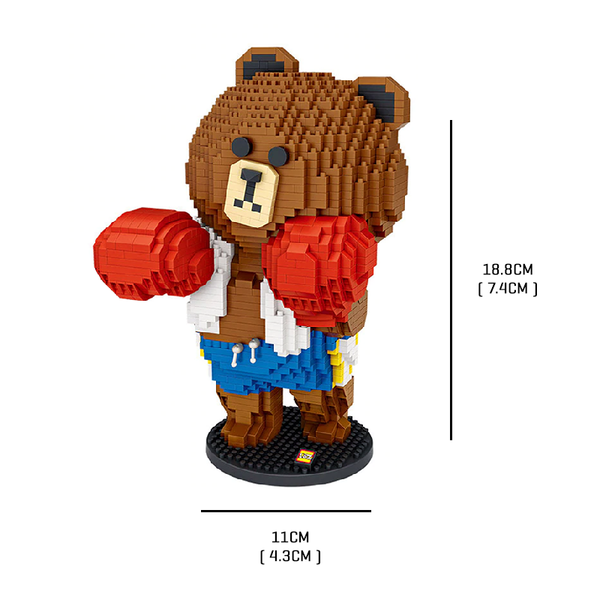 Fun Boxing Bear |  3d puzzle | nano blocks | brickcenter.myshopify.com