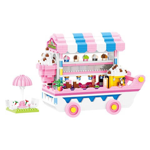 Pink Ice Cream Cart |  3d puzzle | nano blocks | brickcenter.myshopify.com