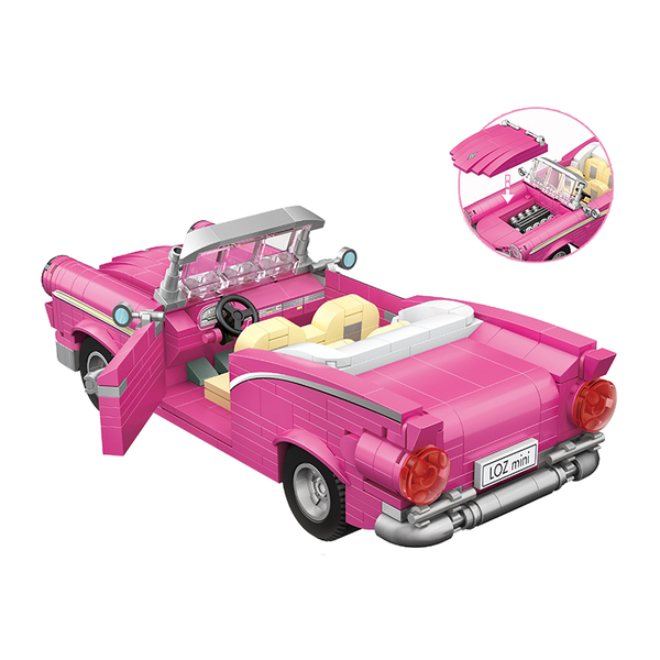 Vintage Pink Cabriolet |  3d puzzle | nano blocks | brickcenter.myshopify.com