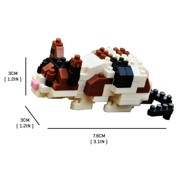 Tiny Playful Calico Cat |  3d puzzle | nano blocks | brickcenter.myshopify.com