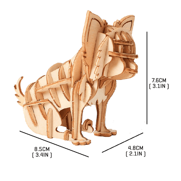 Wooden Chihuahua Puzzle |  3d puzzle | nano blocks | brickcenter.myshopify.com