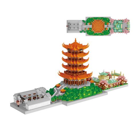 Yellow Crane Tower |  3d puzzle | nano blocks | brickcenter.myshopify.com