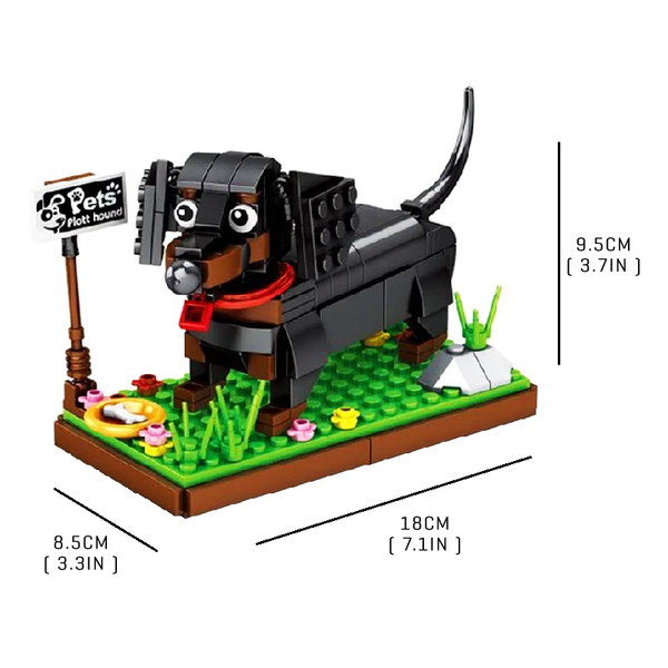 Little Funny Dachshund |  3d puzzle | nano blocks | brickcenter.myshopify.com