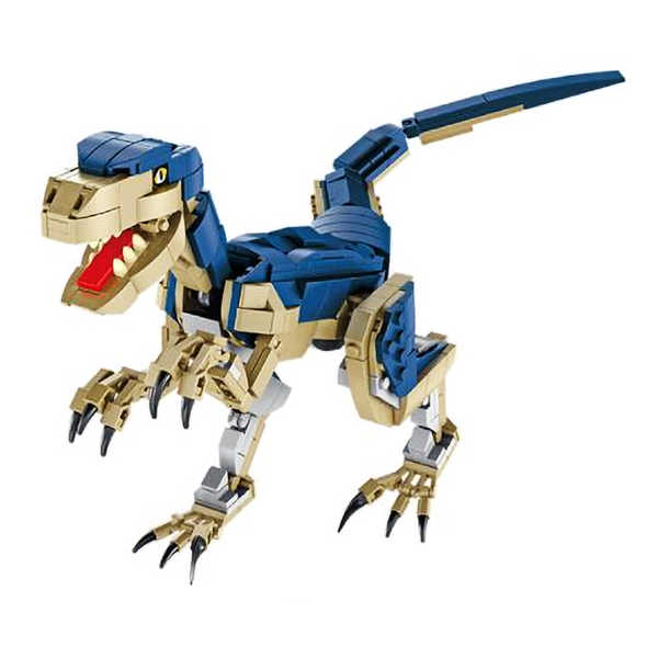 Blue Velociraptor |  3d puzzle | nano blocks | brickcenter.myshopify.com