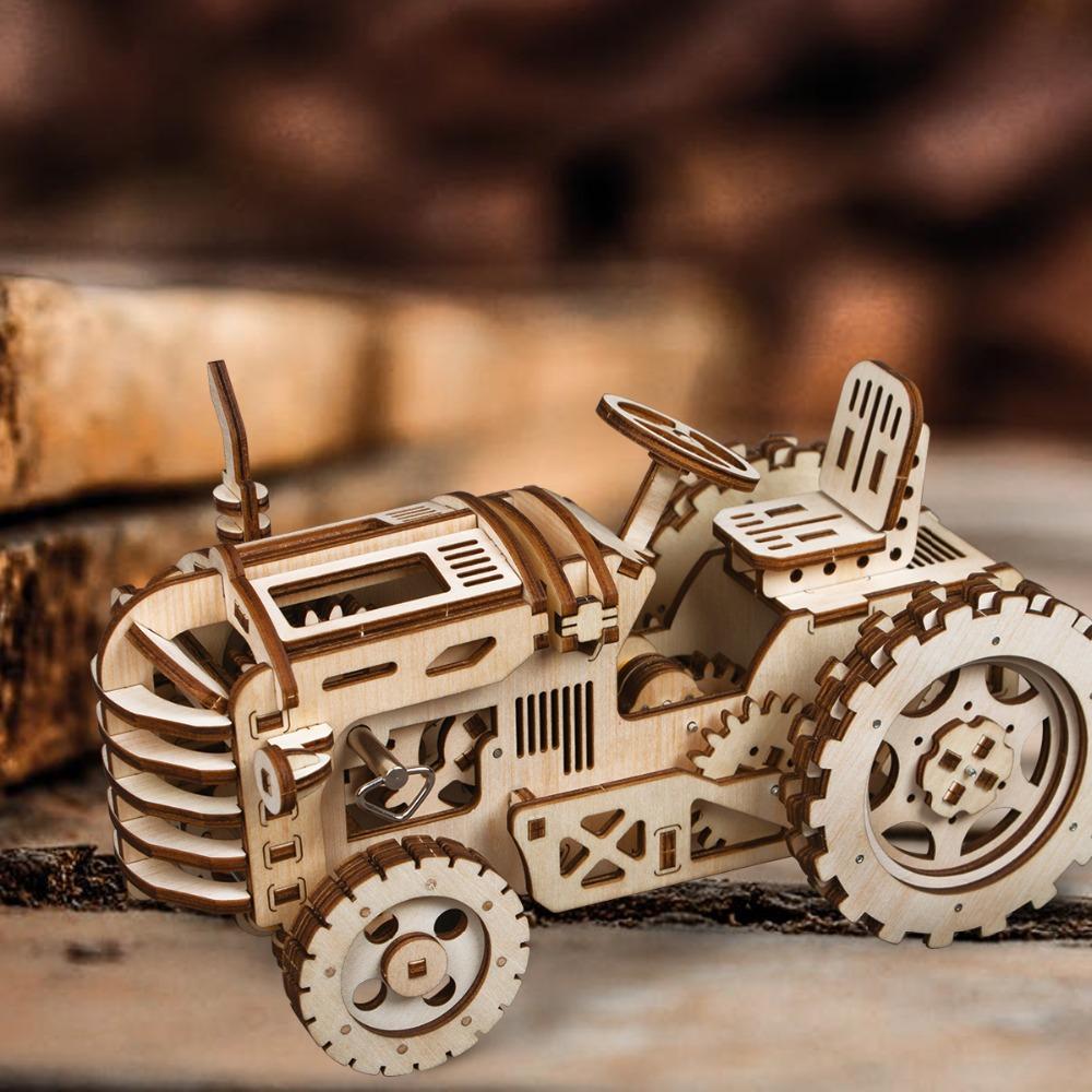 Wooden Tractor Mechanical Puzzle - Block Center 