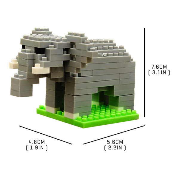 Little Grey Elephant |  3d puzzle | nano blocks | brickcenter.myshopify.com