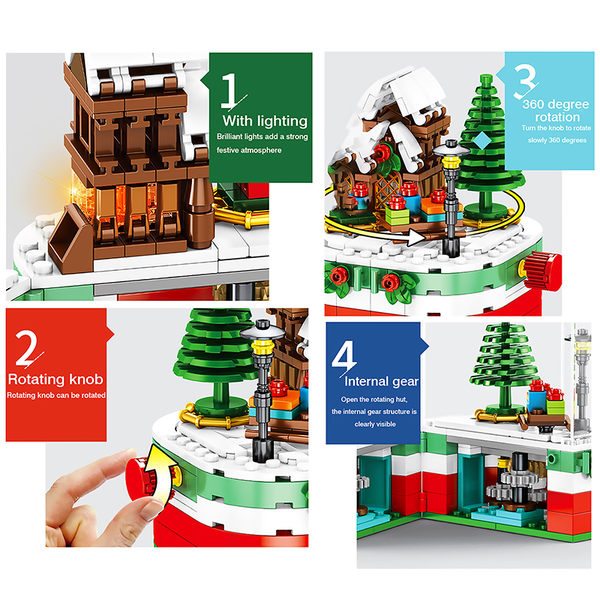 Rotating Christmas Fantasy |  3d puzzle | nano blocks | brickcenter.myshopify.com
