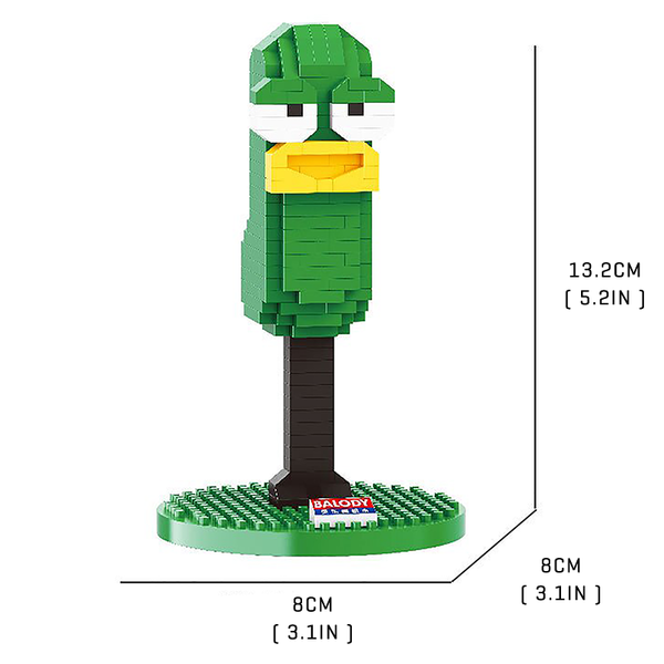 Tiny-Green Parrot |  3d puzzle | nano blocks | brickcenter.myshopify.com