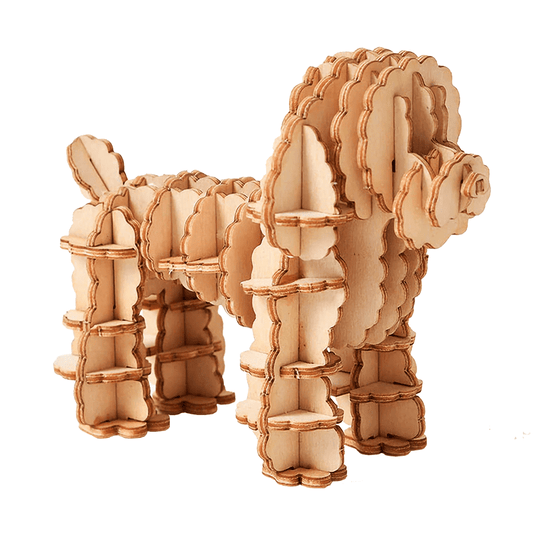 Wooden Poodle Puzzle - Block Center