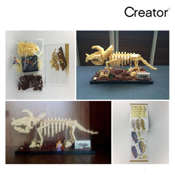 Dinosaur Triceratops |  3d puzzle | nano blocks | brickcenter.myshopify.com