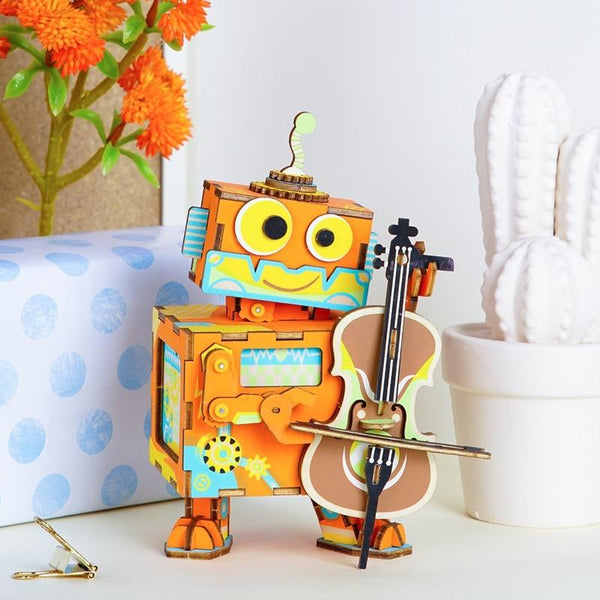 Little Robot Performer Music Box |  3d puzzle | nano blocks | brickcenter.myshopify.com