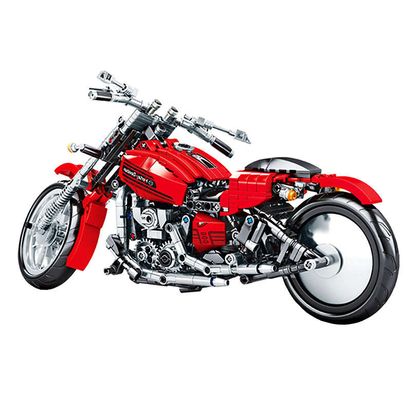 Red Harley Motorcycle - Block Center 