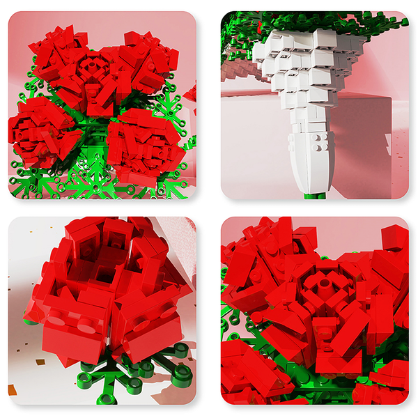Valentine Rose Bouquet |  3d puzzle | nano blocks | brickcenter.myshopify.com