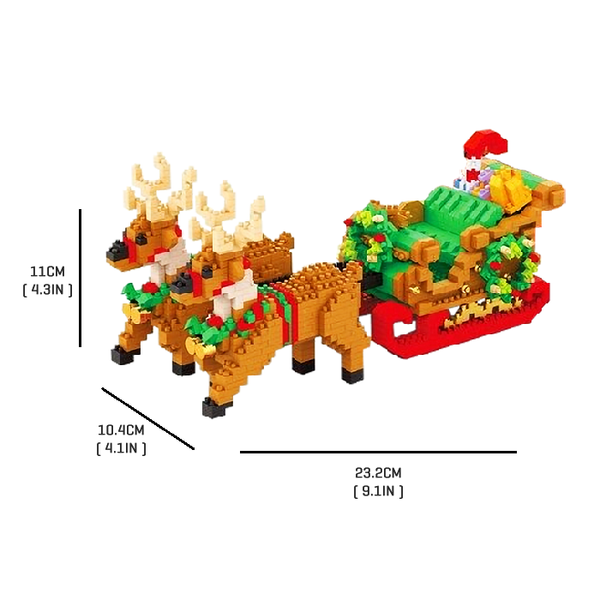 Magical Reindeers Sleigh Set |  3d puzzle | nano blocks | brickcenter.myshopify.com