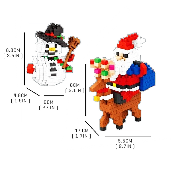 Cute Frosty and Santa Duo Set |  3d puzzle | nano blocks | brickcenter.myshopify.com