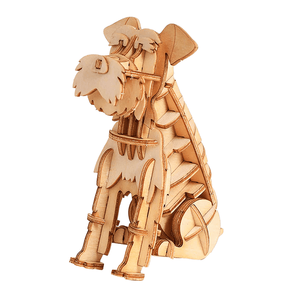 Wooden Schnauzer Puzzle |  3d puzzle | nano blocks | brickcenter.myshopify.com