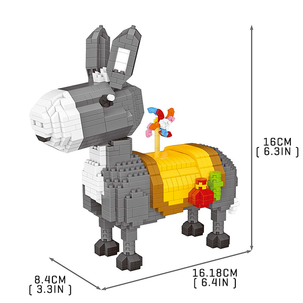 Lovely Donkey |  3d puzzle | nano blocks | brickcenter.myshopify.com