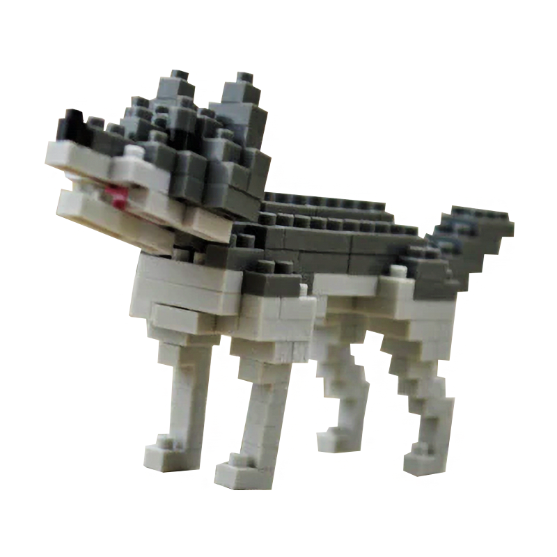 Little Grey Wolf |  3d puzzle | nano blocks | brickcenter.myshopify.com