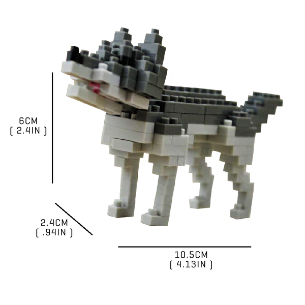 Little Grey Wolf |  3d puzzle | nano blocks | brickcenter.myshopify.com