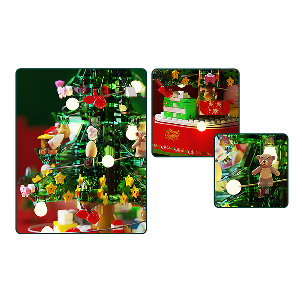 Musical Lighting &amp; Rotating Christmas Tree |  3d puzzle | nano blocks | brickcenter.myshopify.com