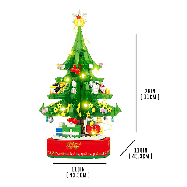 Musical Lighting &amp; Rotating Christmas Tree |  3d puzzle | nano blocks | brickcenter.myshopify.com
